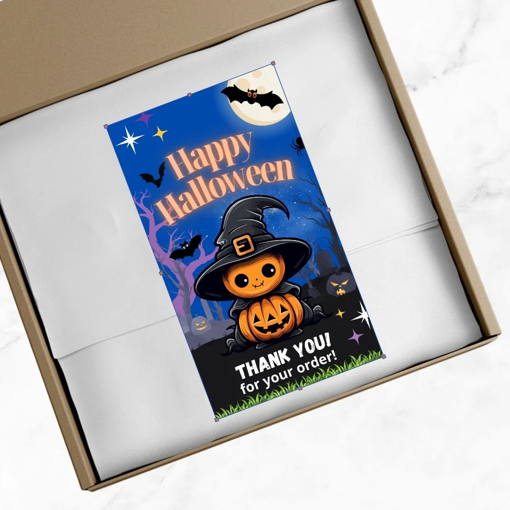 60 thank you glossy Halloween cards 3.5x2